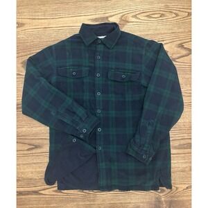 LL Bean Mens Small Black Watch Tartan Fleece-Lined Traditional Fit Flannel Shirt